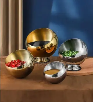 Renting!! Oblique Stainless Steel Serving Bowls (Gold/Silver)