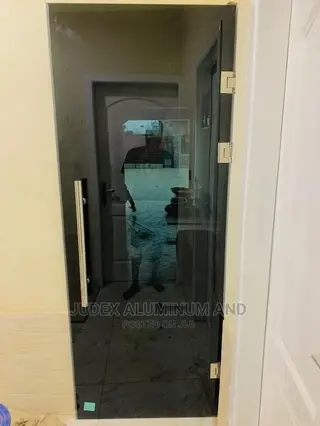Frameless 10mm Hinge Tempered Glass Door Dark