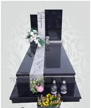 Black and Gray Customized Tombstone