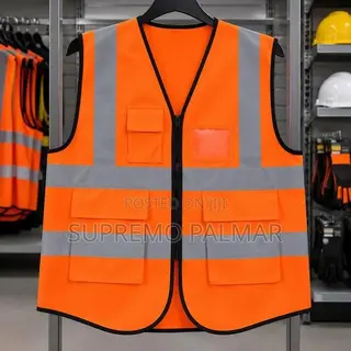 Orange Safety Vest for Construction Workers – Multi-Pocket Design