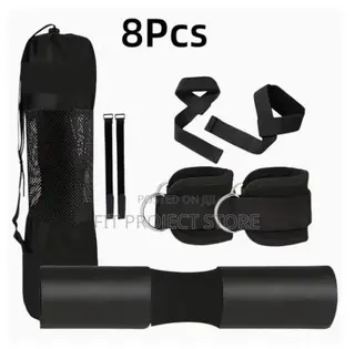 8PCS Barbell Shoulder Protection Pad, Wrist Guard Ankle Strap