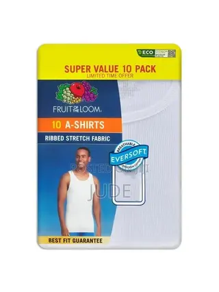(10 Pieces)Fruit of the Loom White Singlet