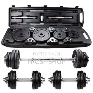 50kg Adjustable Lacquer Coated Barbell Dumbbells Set Weight With Sto