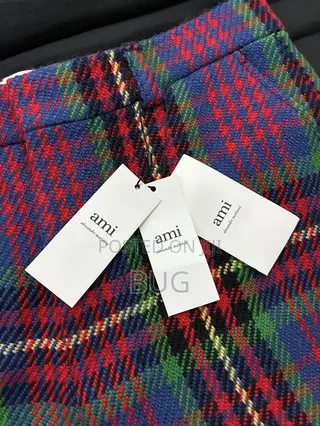 Ami Paris Plaid Wool Shorts