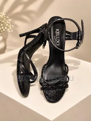 Keluxe Milano Black Strappy Heels