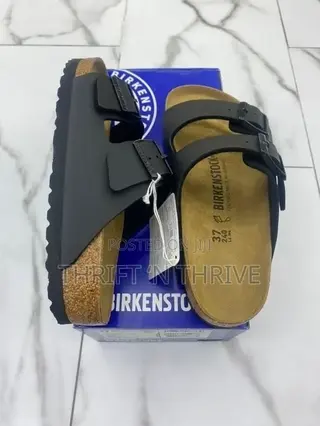 Black Birkenstock Arizona Sandals With Dual -Strap Design