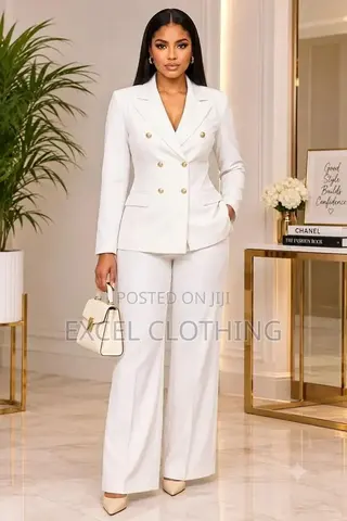 Double Breasted Ladies Blazer Suit