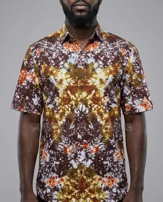 African Print Batik Shirt for Men - Hand-Dyed