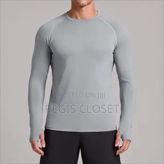 Long-Sleeve Workout Compression Shirt With Thumbholes – Fitness Top