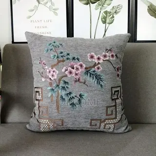 2pcs Floral Embroidered Throw Pillow Covers