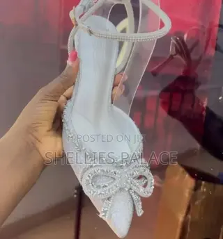 Women's Silver Crystal Heel Sandals. Size 38