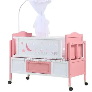 Pink/White Baby Cot