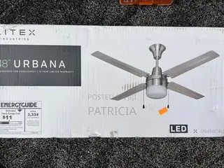 New Litex Urbana 48-Inch Ceiling Fan With Led Light