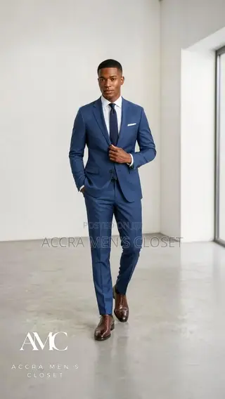 Men's Slim Fit Navy Blue, Blueblack Suit –2 Piece Business Casual Suit