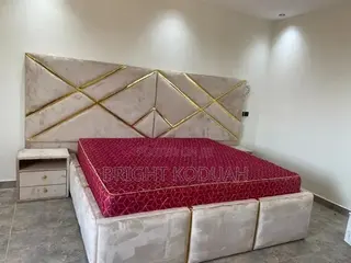 Large Head Fabric King Size Bed Frame With Side Drawers