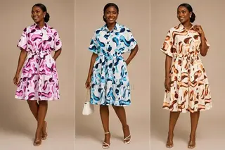 Patterned Shirt Dress Available