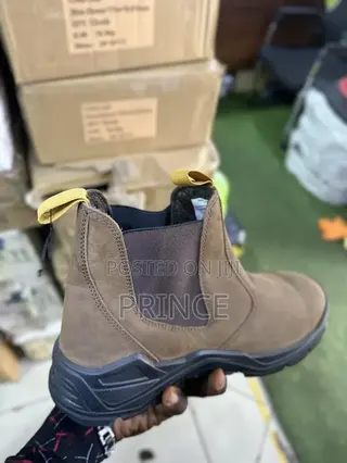 KINGUARD Brown Chelsea Safety Boot - All- Steel Toe - Anti-Slip