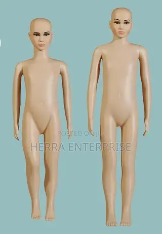 Full-Body Children's Skin-Tone Plastic Mannequins for Clothing Display