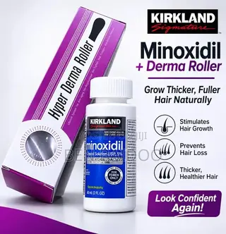 Kirkland Minoxidil+Derma Roller Duo(Ultrafast Hair Growth)