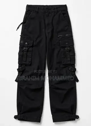 Black Cargo Pants Streetwear Tactical - Unisex - Kumasi