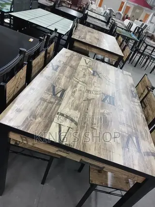 6 Chairs Wooden Dining Table