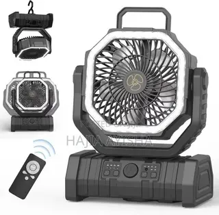 Multifunctional 20,000mAh Solar Rechargeable Fan With Lamp Remote