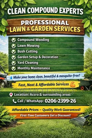 Lawn Mowing Compound Cleaning Services in Accra