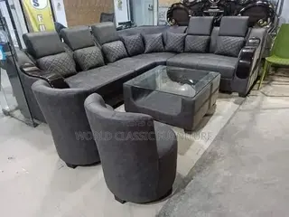 Uxury Charcoal U-Shaped Sectional Sofa Set