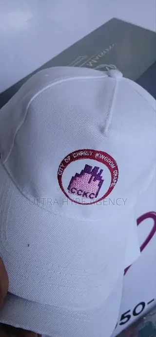 Embroidery on White Polo Caps