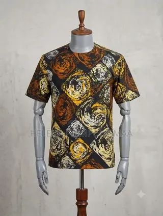 Round Neck African Print Shirt