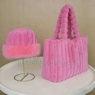 Fluffy Tote Bag With Matching Hat (2in1). Other Colours Available
