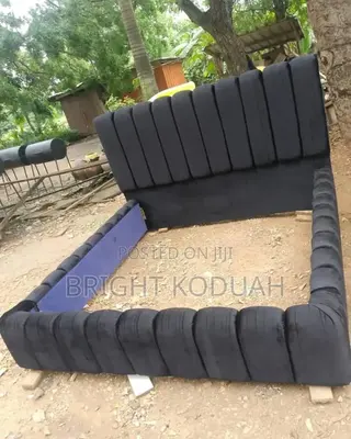 Beautiful Black Fabric Queen Size Bed Frame