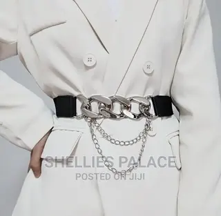 Ladies European and American Metal Chain Multi Buckle Belt