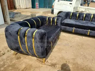Luxury Sofa Set Velvet Black.