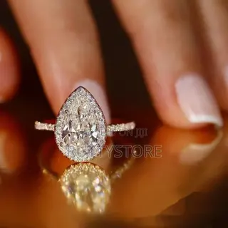Pear-Shaped Dainty Promise Ring (Free Case)