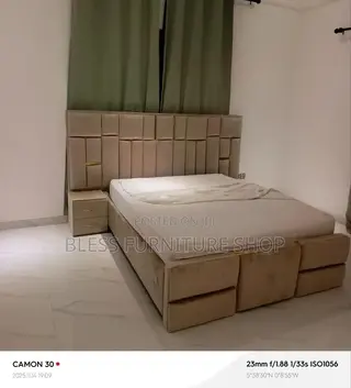 Over Size Double Bed Frame With Side Drawers