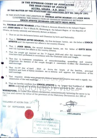 Affidavit, Indenture, Last Will, Power of Attorney, Attestation