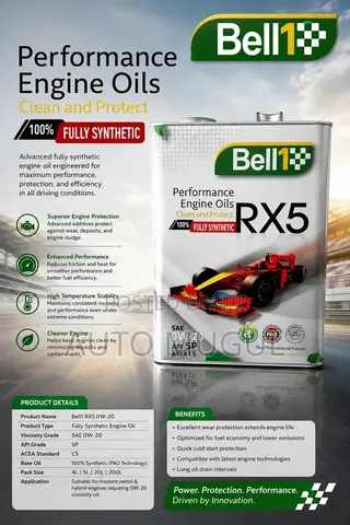 Bell 1 RX5 0w20 100% Fully Synthetic Engine Oil