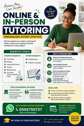 Science, Mathematics, English Lessons