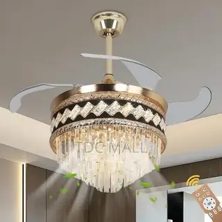 Premium Crystal Fanlight With Bluetooth + Remote Control - 85% Copper