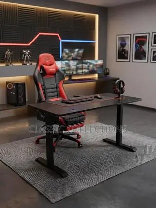 Ergonomic Racing Chair With 1.4m Carbon-Fiber Texture Gaming Desk