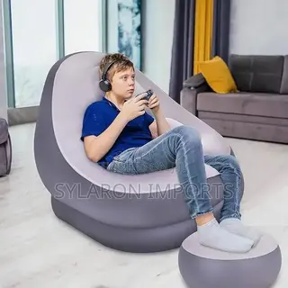 Inflatable Sofa With Ottoman And Electric Pump