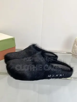 Marni Fussbett Sabot Calf-Hair Mules
