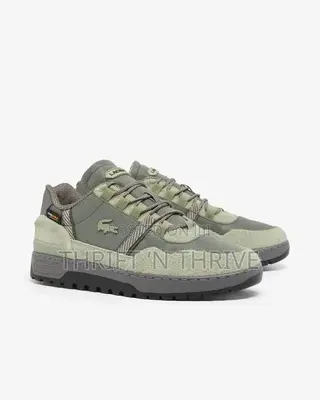 Lacoste Men's T-Clip Winter Outdoor Sneaker Light Green and Grey