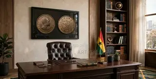 Kwame Nkrumah 1958 Ghana One Penny - Luxury Heritage Framed Wall Art
