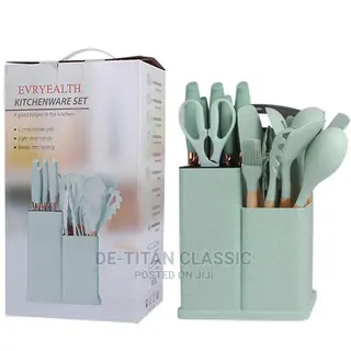 19pcs Silicone Kitchen Spoon and Knife With Chopping Board