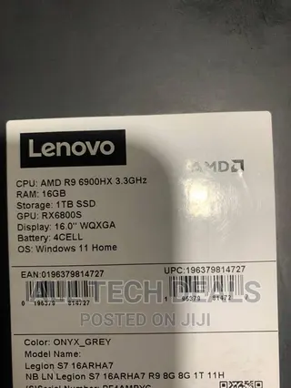 New Laptop Lenovo Legion 7 16GB AMD Ryzen 9 SSD 1T