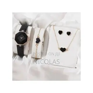 4 in 1 Women's Watch + Necklace + Earrings + Bracelet Set