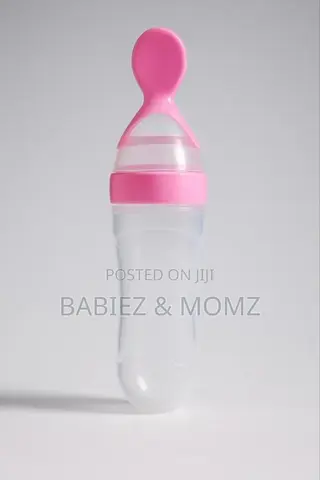 Silicone Baby Feeding Bottle With Spoon – For Effortless Feeding!