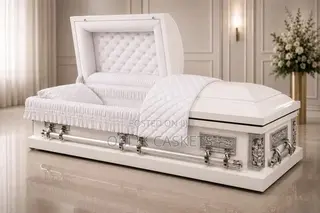 The Pieta White Premium Steel Casket